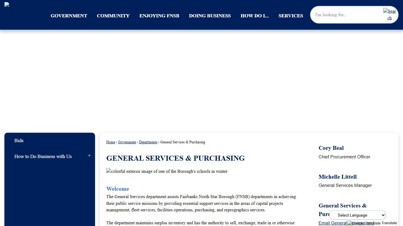 General Services & Purchasing Fairbanks North Star Borough, AK